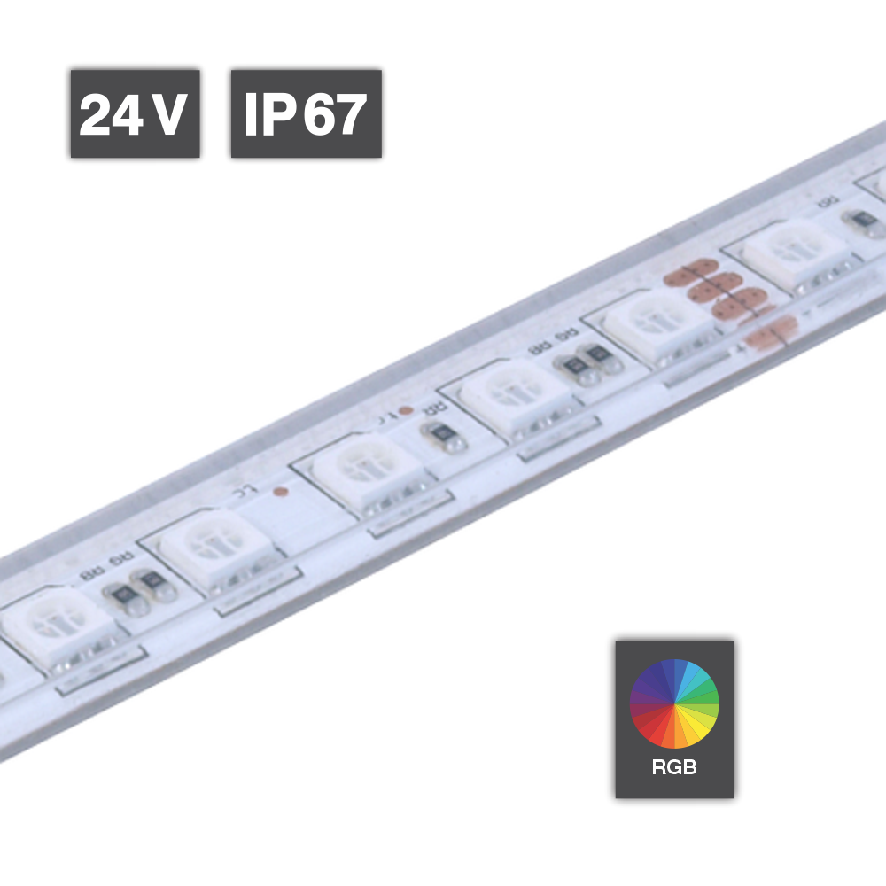 Melodramático Fobia ganado Flexible LED Strip Light | RGB 84 LED/m | 17.1W/m 24V IP67 5M - Linear Lux