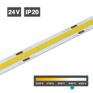 Flexible LED Strip Light | COB | 14W/m 512 LED/m 24V 4000ºK IP20 10M