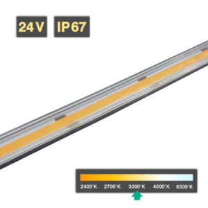 Flexible LED Strip Light | COB | 14W/m 512 LED/m 24V 3000ºK IP67 5M