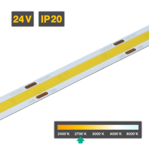 Flexible LED Strip Light | COB | 9W/m 320 LED/m 24V 2700ºK IP20 20m