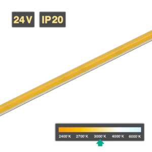 Flexible LED Strip Light | COB | 7W/m 480 LED/m 24V 3000ºK IP20 5mm 10m