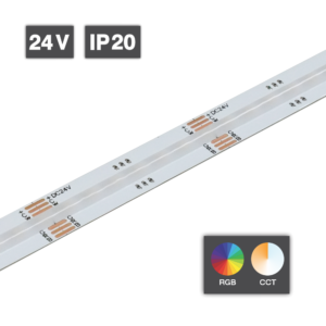 Flexible LED Strip Light | RGB+CCT COB | 25W/m 840 LED/m 24V IP20 20m