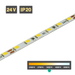 Flexible LED Strip Light | 4mm | 7.2W/m 120 LED/m 24V 3000ºK IP20 5M