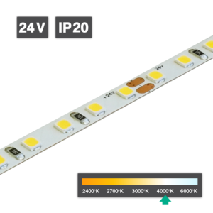 Flexible LED Strip Light | 6mm | 9.6W/m 120 LED/m 24V 4000ºK IP20 20m
