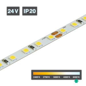 Flexible LED Strip Light | 6mm | 9.6W/m 120 LED/m 24V 6000ºK IP20 20m